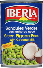 Iberia Green Pigeon Peas with Coco 15 oz