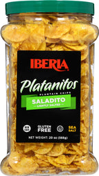 Iberia Plantain Chips Lightly Salted (Jar) 20 oz